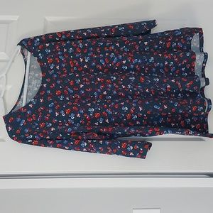 In Every Story Girlfriend tshirt,navy with floral print